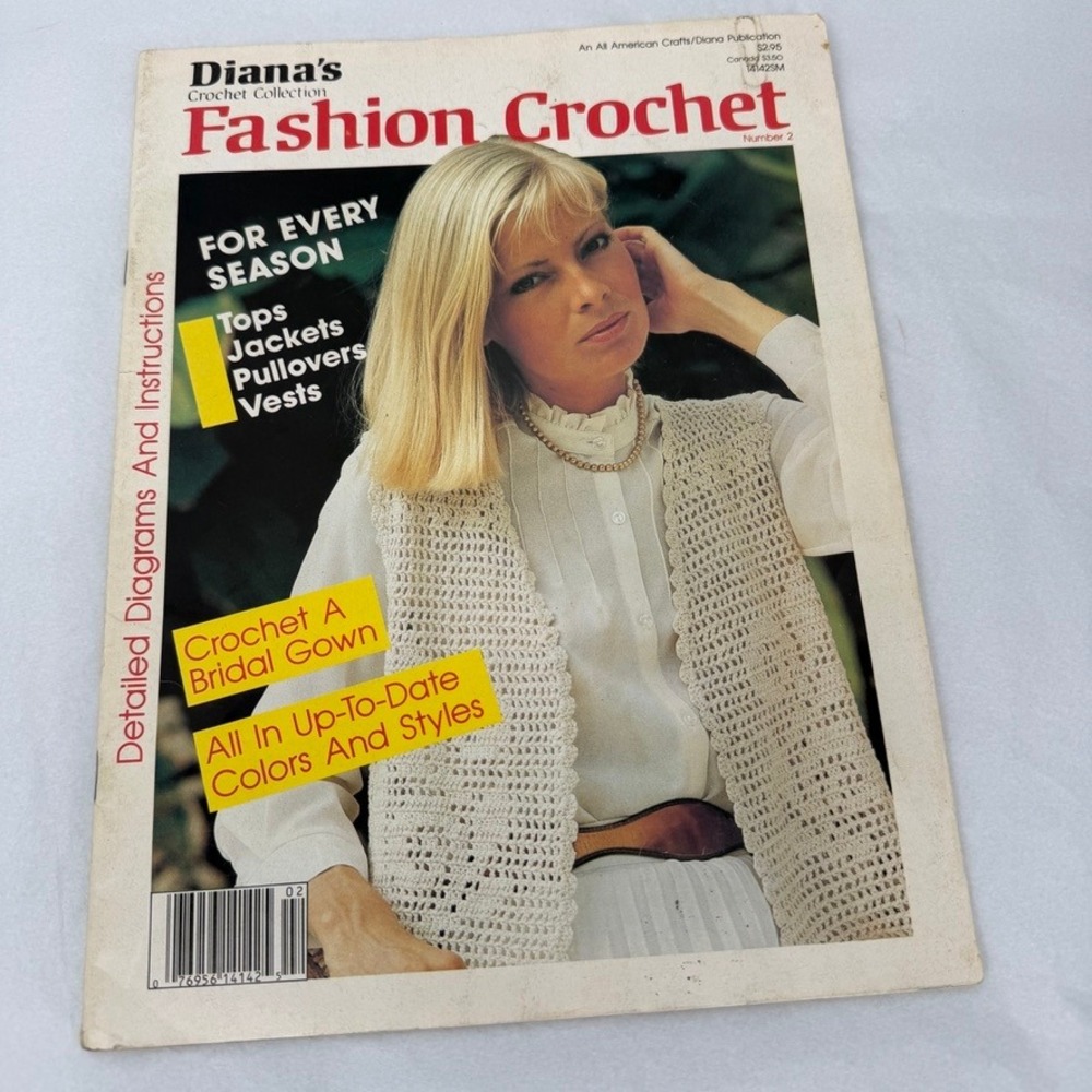 Fashion Crochet Magazine Pattern Book Dianas Vintage 80s Boho Sweaters DIY